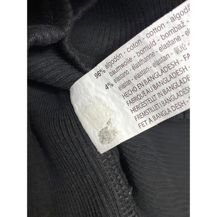 Zara Women's Black Ruffle Sleeve Crew Neck Ribbed Knit Cropped Blouse Top Size S