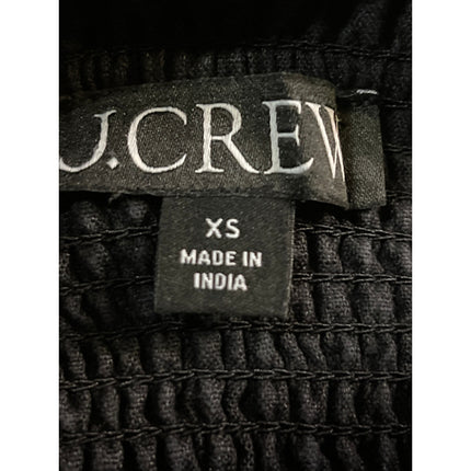 J.Crew Black Linen High Waisted Y2k Smocked A Line Pleated Mini Skirt Size XS