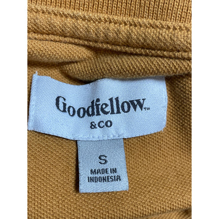Goodfellow & Co Men's Mustard Yellow Knit Gold Long Sleeve Polo Shirt Top Size S