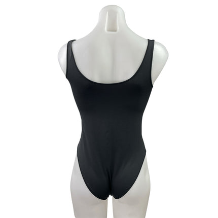 Skims Women's Black Sleeveless Scoop Neck Stretch Cami Tank Bodysuit Top XXS/XS