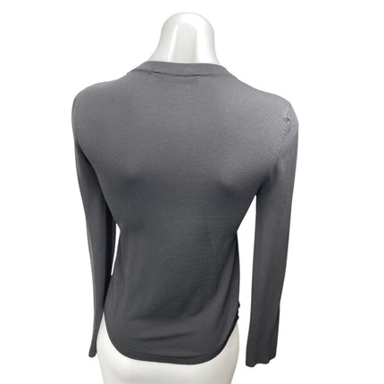 Zara Women's Black Long Sleeve Crew Neck Slim Fit Casual Tee T-shirt Top Size M