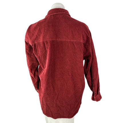 Woolrich Women's Red Corduroy Long Sleeve Pocket Button Down Shirt Top Size S