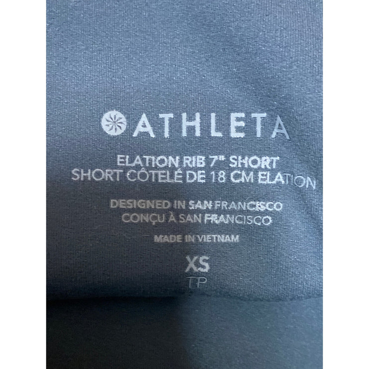 Athleta Elation Blue Gray Rib Knit High Rise  Athletic Running Biker Shorts XS
