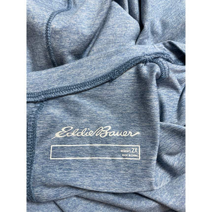Eddie Bauer Blue Crew Neck Short Sleeve Athletic Activewear Tee T-Shirt Top 2X