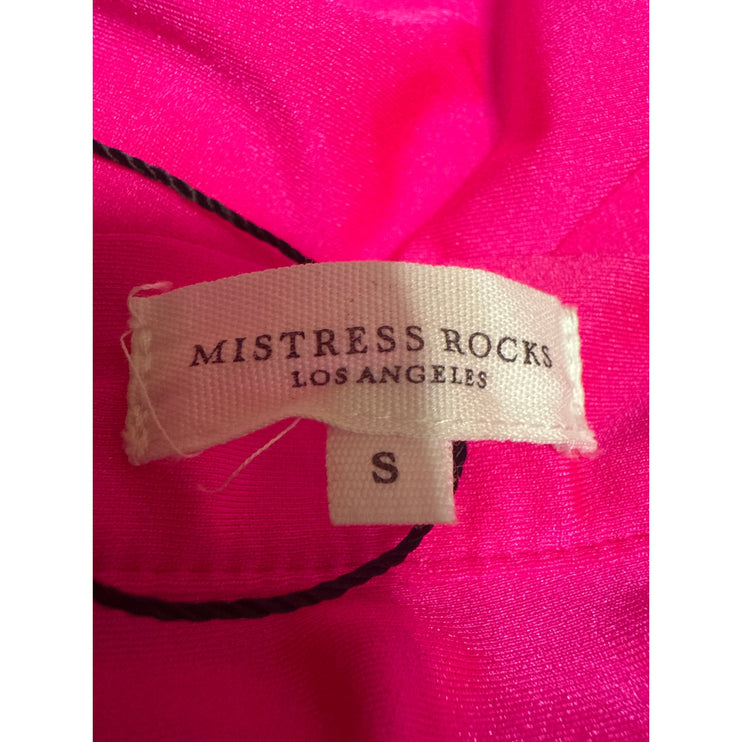 NEW Mistress Rocks Pink Sleeveless Strapless Ruched Bandeau Tube Crop Top Size S