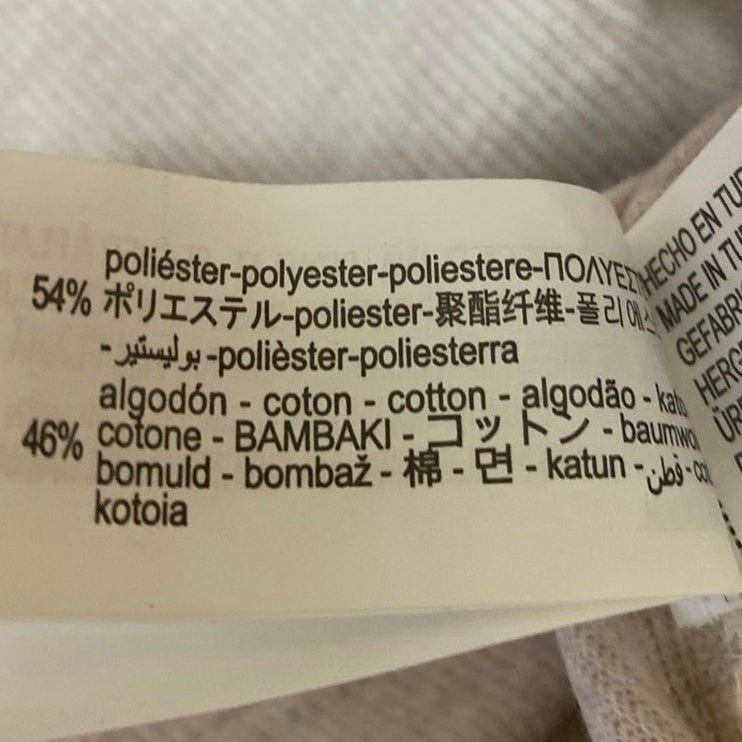 Zara Cream White Mock Neck Short Sleeve Knit Mini Shift Sweater Dress Size M