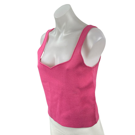 Zara Women's Pink Sleeveless Sweetheart Rib Knit Cami Camisole Tank Top Size L