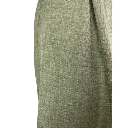 Wren Women's Green High Waisted Pleated Wide Leg Baggy Trousers Pants Size M