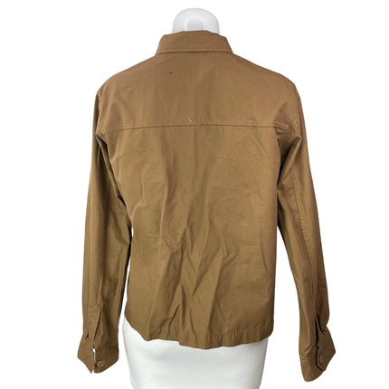 NEW Uniqlo Women's Tan Pocket Button Down Military Shirt Jacket Shacket Size S