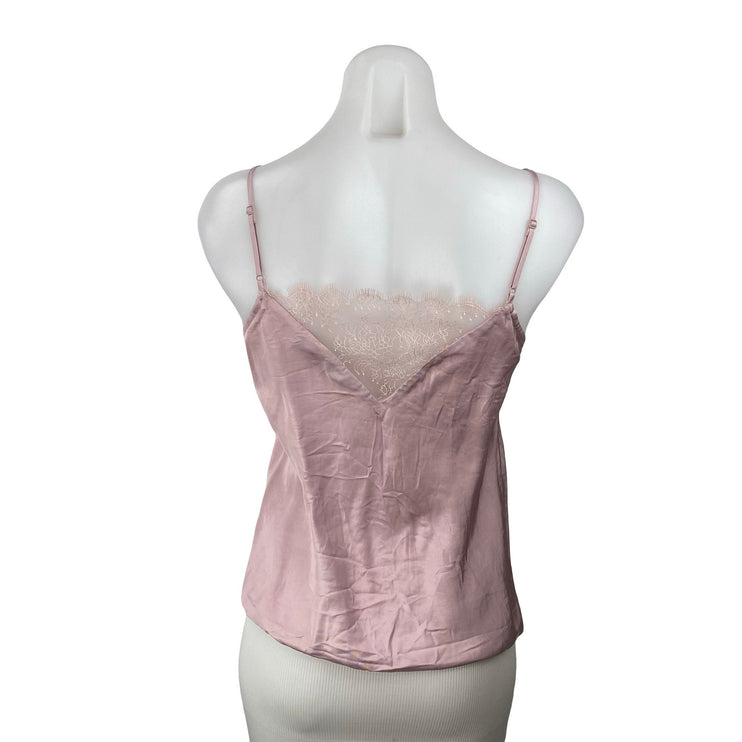& Other Stories Womens Pink Floral Lace Trim Sleeveless Cami Camisole Tank Top 4