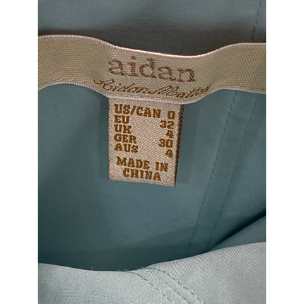 Aidan Women's Mint Green Strapless Bandeau Knee Length Zip Peplum Dress Size 0