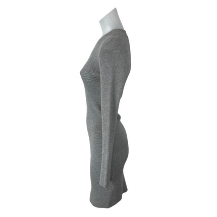 Aritzia Wilfred Free Gray Knit Sculpt Long Sleeve Mini Bodycon Sweater Dress S