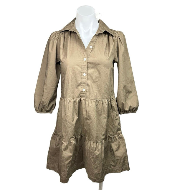 Gap NWT $80 Khaki Tiered Puff Sleeve Button Front Mini Babydoll Shirt – Brie Gap NWT $80 Khaki Tiered Puff Sleeve Button Front Mini Babydoll Shirt – Brie