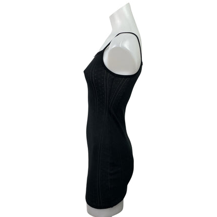 Cou Cou Intimates Picot Black Sleeveless Cami Camisole Mini Bodycon Dress Sz XXS