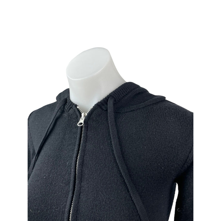 Vintage Havana Women's Black Hoodie Hooded Full Zip Crop Sweatshirt Top Size S