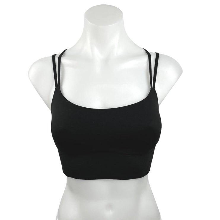 OFFLINE By Aerie Black Scoop Neck Strappy Real Me Sweat Sports Bra Top Size S