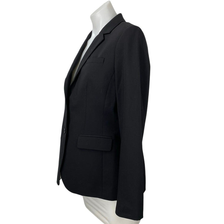 Banana Republic Long & Lean Black Button Long Sleeve Blazer Coat Jacket Size 6