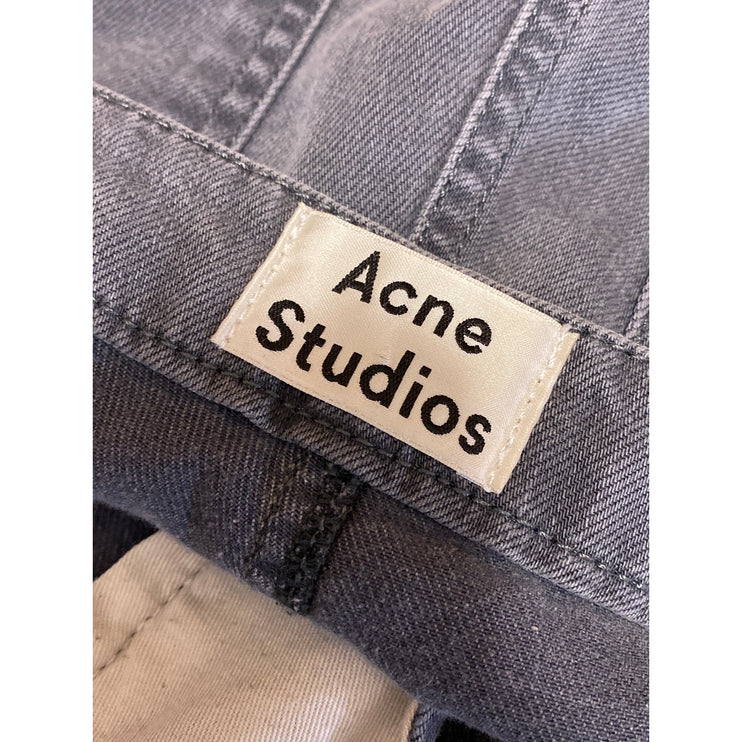 Acne Studios Tucker DK Blade Washed Gray High Rise Straight Denim Jeans Pants M