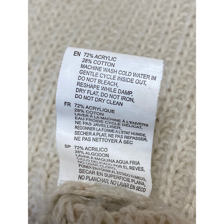RD Style Women's Beige Nude Long Sleeve Ribbed Knit Cowl Neck Sweater Top Size M