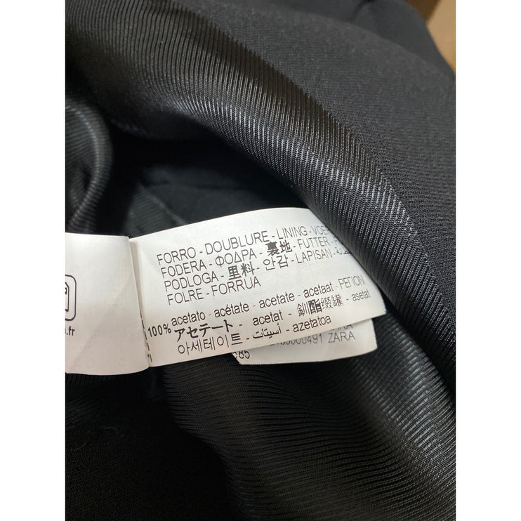 Zara Womens Black Sleeveless Collared Belted Waist Button Romper Jumpsuit Size S