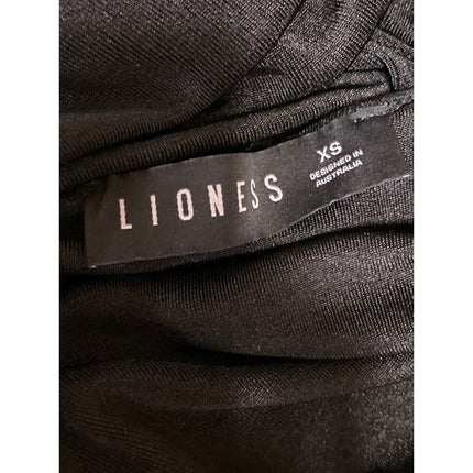 Lioness Black Sheer Mesh Open Back Tie Long Sleeve Mini Bodycon Dress Size XS