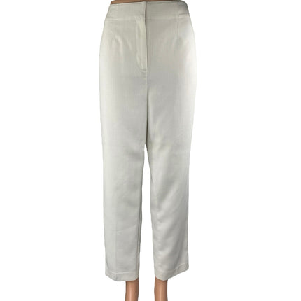 Ann Taylor Women's White High Waisted Straight Trousers Dress Pants Size 6