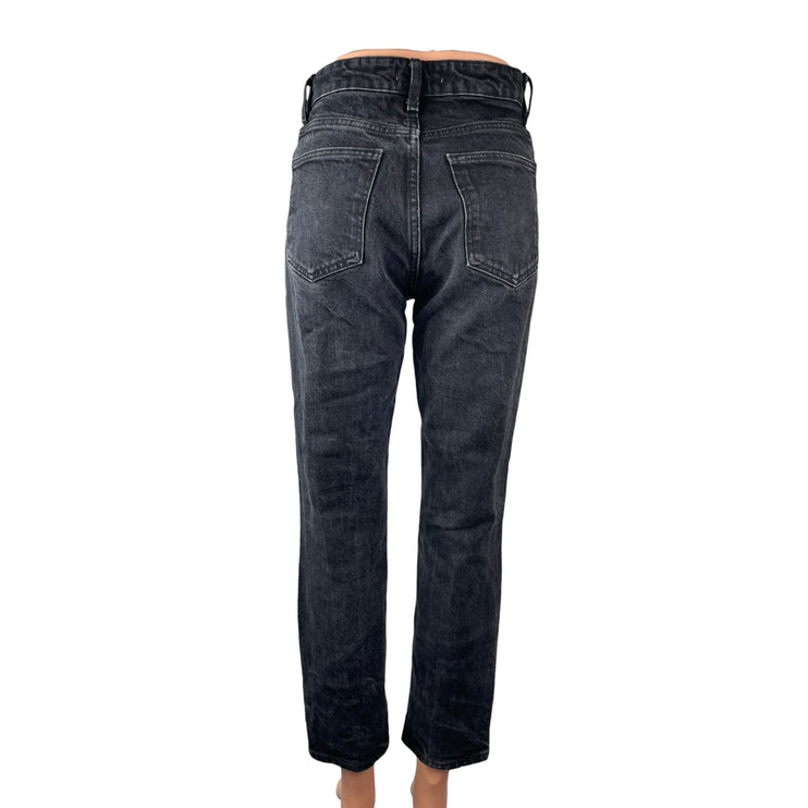 Zara Women's Black High Rise Relaxed Straight Mom Boyfriend Denim Jeans Pants 4