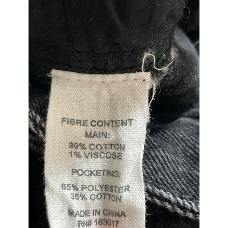 Princess Polly Women's Black Mid Rise Barrel Baggy Wide Leg Denim Jeans Pants 2