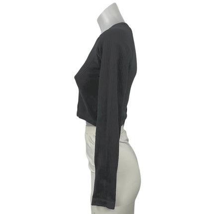 H&M Move Womens Black Seamless Long Sleeve Yoga Workout Athletic Crop Top Size S