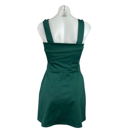Reformation Daria Ecomove Green Sleeveless Slit Square Neck Mini Bodycon Dress M