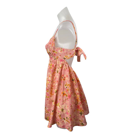 Resa Melly Multicolor Floral Sleeveless Bustier Mini Tank Flare A-Line Dress XS
