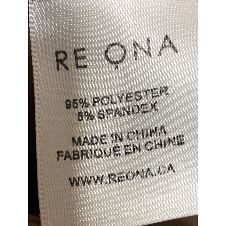 NEW Re ONA Women's Tan Pleated High Rise Straight Curve Trousers Pants Size XS