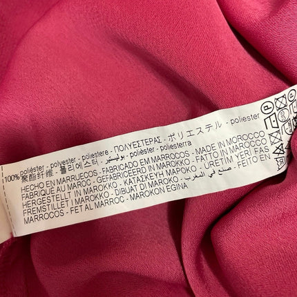 Zara Women's Fuchsia Pink Long Sleeves High Collar Buttoned A-line Mini Dress S