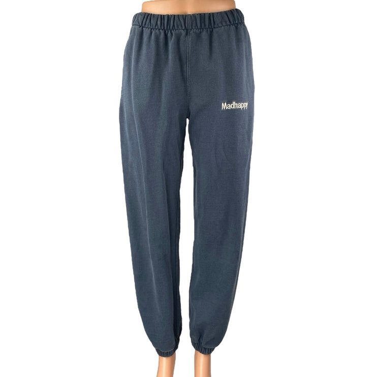 Madhappy Women's Navy Blue High Rise Embroidered Tapered Jogger Sweat Pants XS