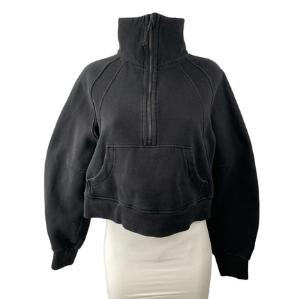 Lululemon Scuba Women's Black Oversized Half Zip Long Sleeve Sweatshirt Top Sz 6