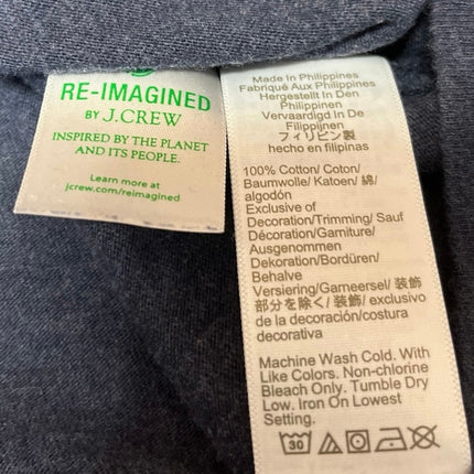 J.Crew Men's Navy Blue Long Sleeve Henley Crew Neck Basic T Shirt Tee Top Size L