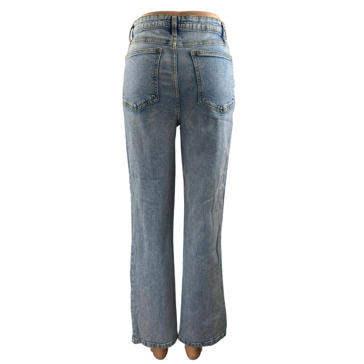 WeWoreWhat Women's Blue Light Wash High Rise Flare Bootcut Denim Jeans Size 25