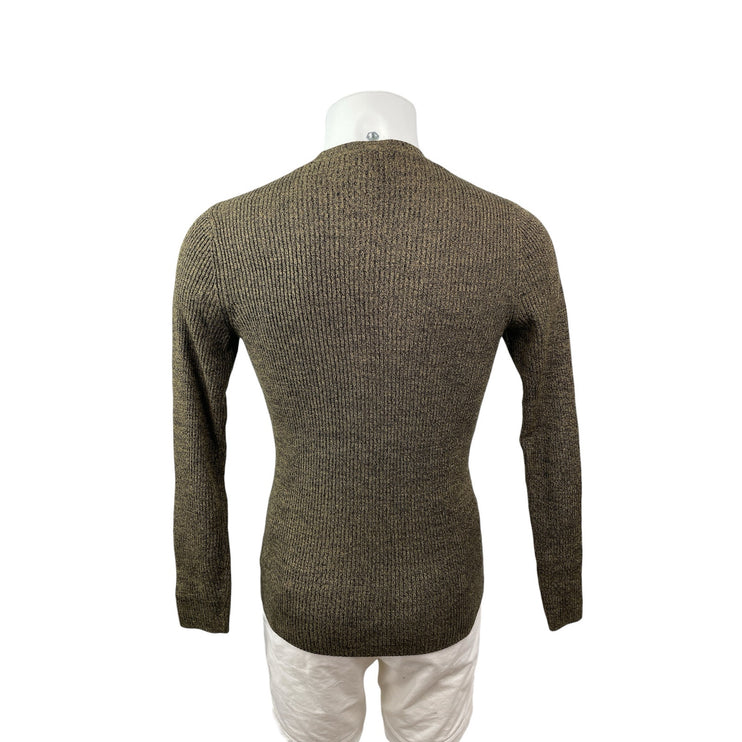 ASOS Men's Olive Green Ribbed Knit Crew Neck Long Sleeve Sweater Top Size M