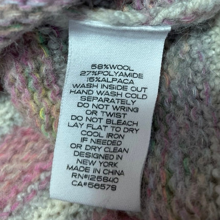 Intermix Pink Multicolor Rainbow Striped Wool Knit Long Sleeve Sweater Top Sz XS