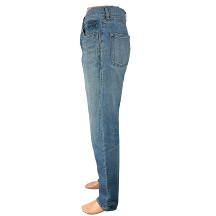 Saint Laurent Men's Blue High Waisted Relaxed Straight Denim Jeans Pants Sz 34