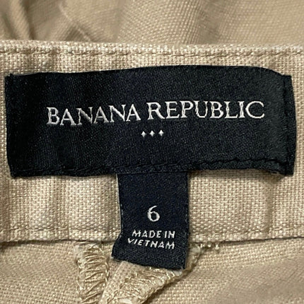 Banana Republic Women's Tan Mid Rise Button Chino Casual Mini Shorts Size 6