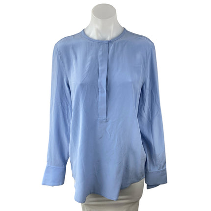 Equipment Womens Blue 100% Silk Button Front Long Sleeve Shirt Blouse Top Size S