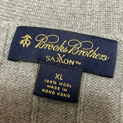 Brooks Brothers100% Wool Gray Cable Knit Button Down Cardigan Vest Tank Top XL