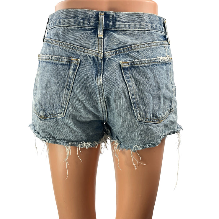 AGOLDE Parker Women's Blue Distressed Vintage Cut Off Denim Jeans Shorts Size 25