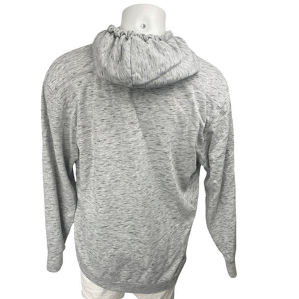 Adidas Men's Gray Heathered Long Sleeve Logo Hooded Hoodie Sweatshirt Top Size L