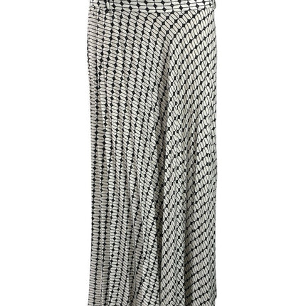 Zara Women's Black White Geometric High Waisted Full Swing Maxi Skirt Size L