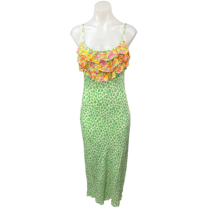 Rixo Dresses | Ruffled Maxi Dress | Color: Green | Size: Xs Rixo Dresses | Ruffled Maxi Dress | Color: Green | Size: Xs