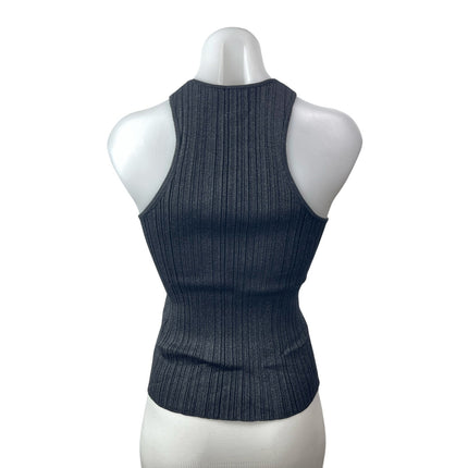 NEW Madewell Signature Shimmer Knit Cutaway Black Sleeveless Sweater Tank Top XS