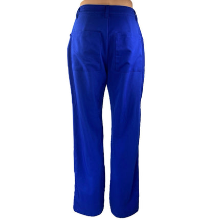 WeWoreWhat Danielle Bernstein Blue Widet Leg High Waisted Trousers Dress Pants 2