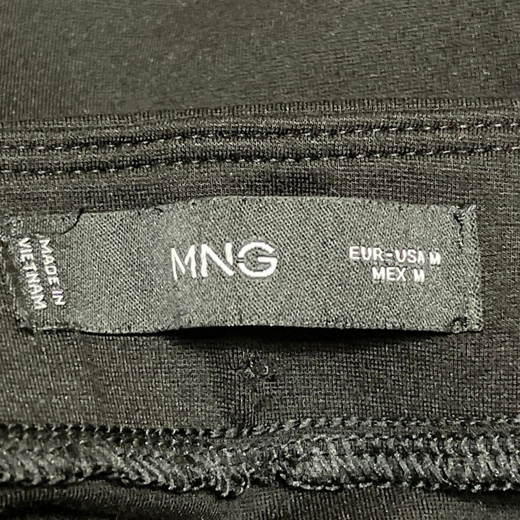 MNG Mango Women's Black Mid Waist Pull On Pleated A Line Mini Skirt Size M
